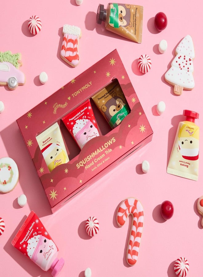TONYMOLY x Squishmallows Holiday Hand Cream Set | Limited Edition Moisturizing Hand Cream Trio with Junie Banana, Hans Toasted Marshmallow & Ethel Peppermint Mocha | Soft, Hydrated Hands - Image 2